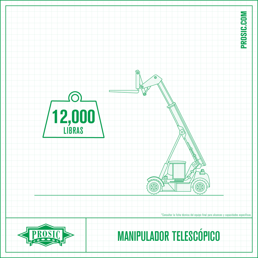 Manipulador Telescópico 12,000 Libras, Combustión