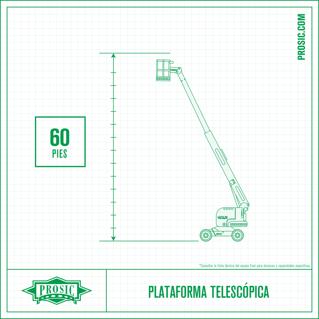 Plataforma Articulada 60 Pies, Eléctrica