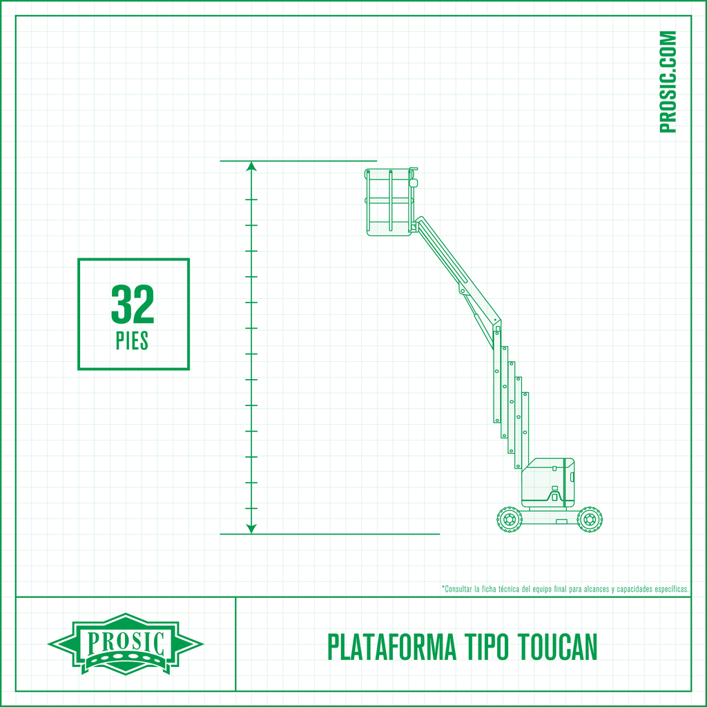 Plataforma Tipo Toucan 32 Pies, Eléctrica